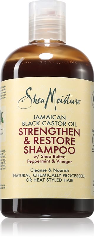 Shea Moisture Jamaican Black Castor Oil Strengthen & Restore sampon pentru curatare pentru par deteriorat si vopsit 384 ml