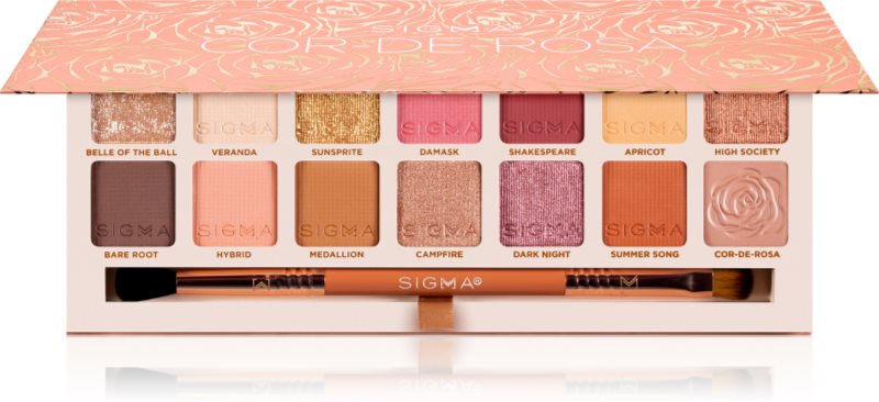 Sigma Beauty Cor-de-Rosa Eyeshadow Palette paleta farduri de ochi cu pensula 16.24 g