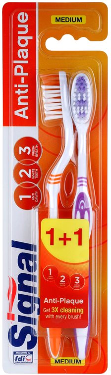 Signal Anti-Plaque periuta de dinti Medium 2 pc 2 buc