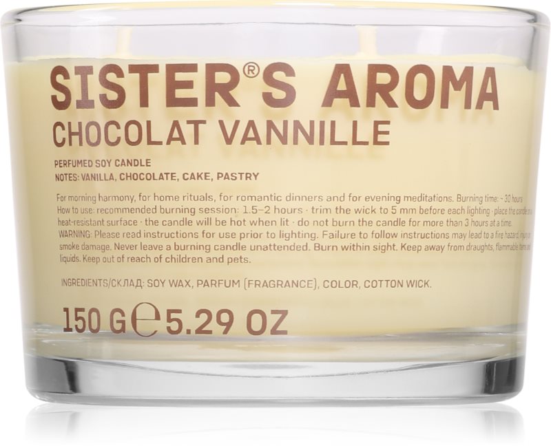 Sister's Aroma Chocolat Vannille lumânare parfumată 150 g