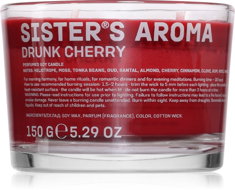 Sister's Aroma Drunk Cherry lumânare parfumată 150 g