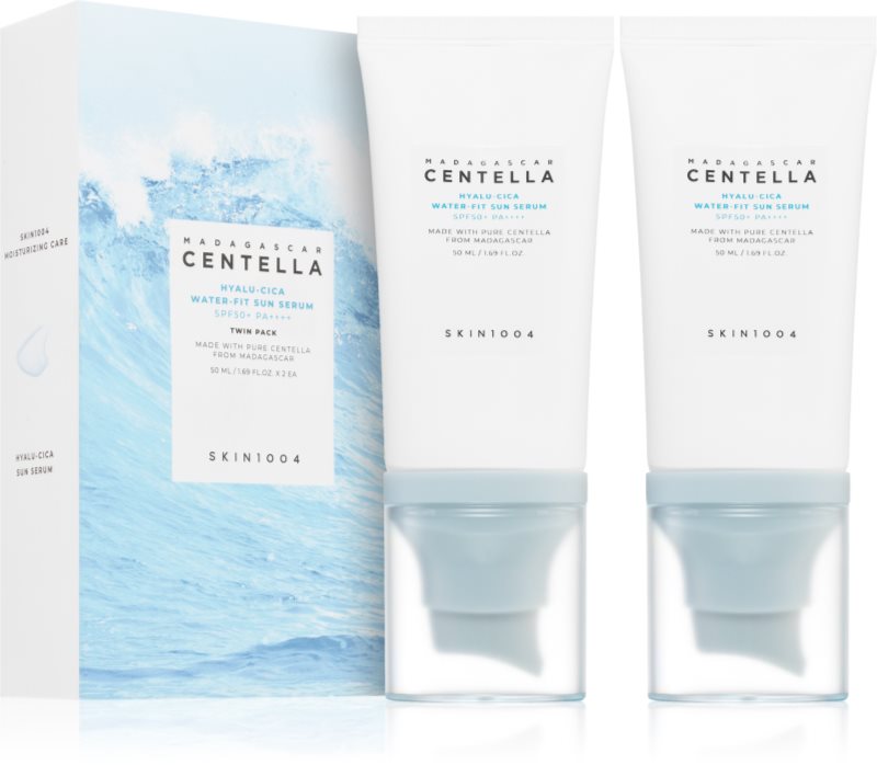 SKIN1004 Madagascar Centella Hyalu-Cica Water-Fit Sun Serum Twin Pack ser protector cu efect de hidratare pachet duo