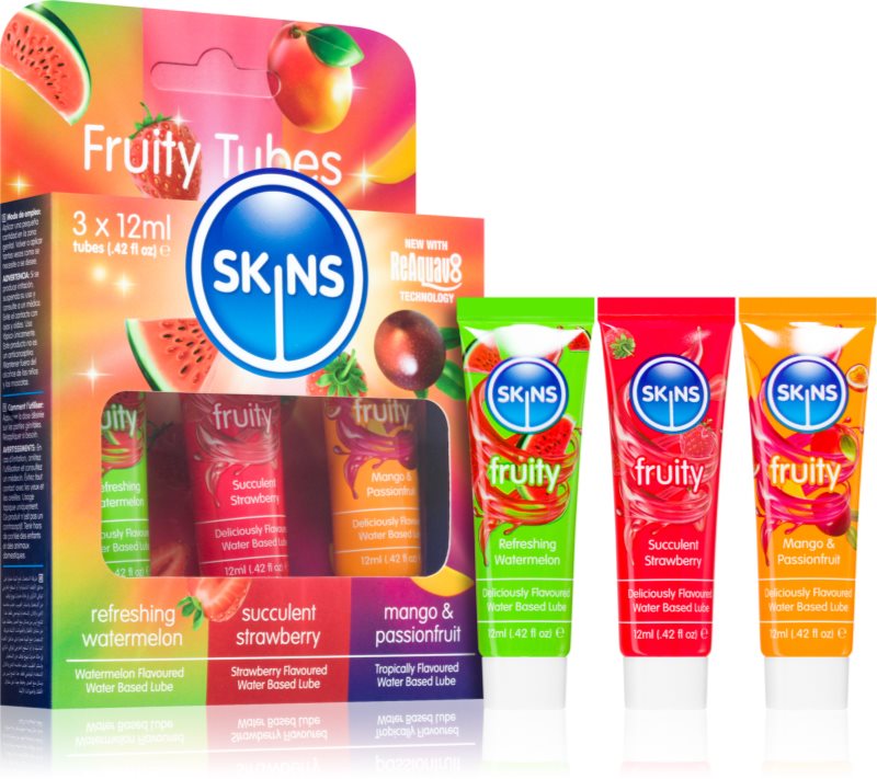 Skins Fruity Sampler Tubes set de geluri lubrifiante