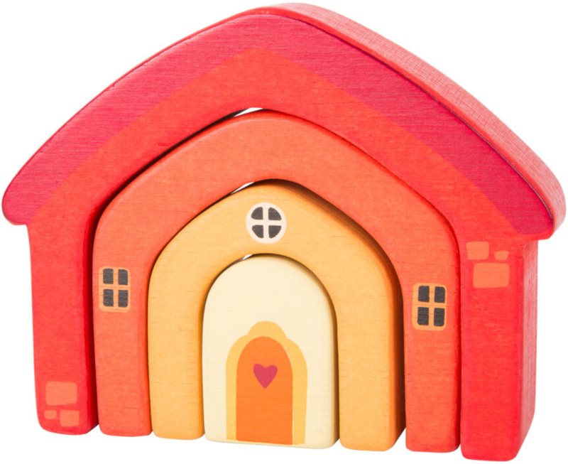 Small foot Wooden Building Blocks House jucărie cu activități din lemn 12 m+ 4 buc