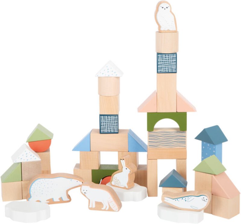 Small foot Wooden Building Blocks Dino cuburi din lemn 12 m+ 20 buc