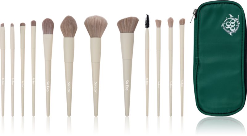 So Eco Flawless 12 Piece Brush & Bag Set Complexion Sponge set de pensule cu geantă