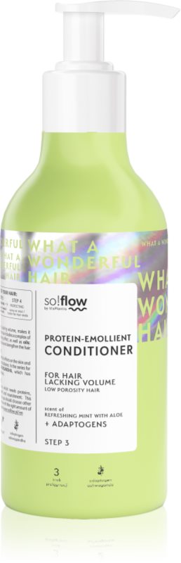 so!flow Low Porosity Hair Protein-Emollient Conditioner balsam pentru par fara volum 400 ml