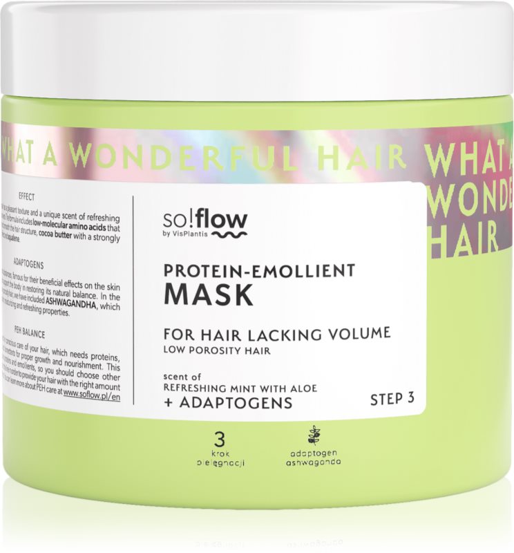 so!flow Low Porosity Hair Protein-Emollient Mask masca pentru par fara volum 400 ml
