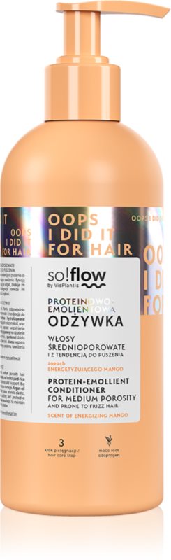 so!flow Medium Porosity Hair Protein-Emollient Conditioner balsam pentru par cu efect hidratant anti-electrizare 400 ml