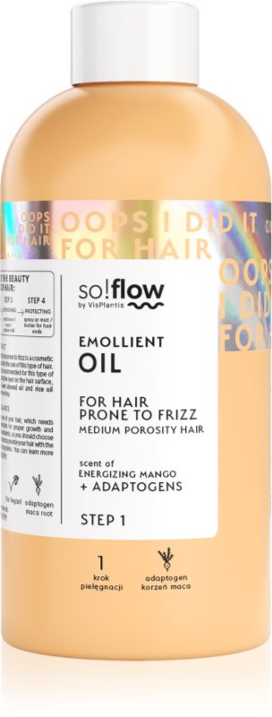 so!flow Medium Porosity Hair Emollient Oil ulei hidratant anti-electrizare 150 ml