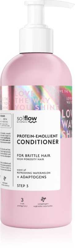 so!flow High Porosity Hair Protein-Emollient Conditioner balsam pentru indreptare petru par fragil si fara vlaga 400 ml