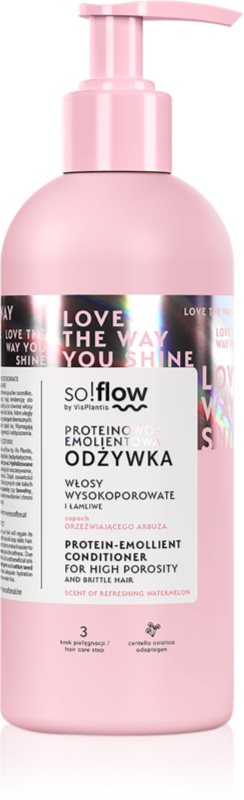 so!flow High Porosity Hair Protein-Emollient Conditioner balsam pentru indreptare petru par fragil si fara vlaga 400 ml