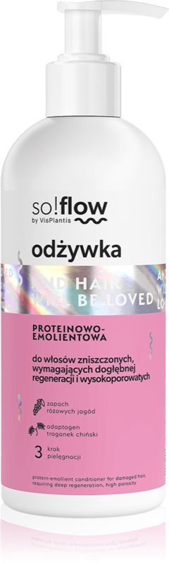 so!flow Damaged Hair Protein-Emollient Conditioner balsam pentru indreptare pentru par deteriorat 300 ml
