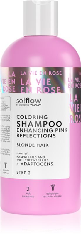 so!flow Coloring Shampoo Blonde Hair șampon nuanțator pentru par blond culoare Pink 300 ml