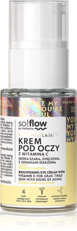 so!flow Brightening Eye Cream With Vitamin C cremă de ochi detoxifiantă și iluminatoare cu vitamina C 15 ml