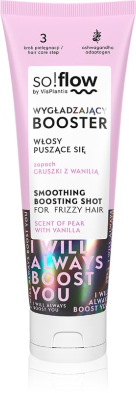 so!flow Frizzy and Dry Hair Smoothing Boosting Shot ser netezire anti-electrizare 75 ml