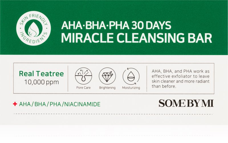 Some By Mi AHA∙BHA∙PHA 30 Days Miracle Cleansing Bar Sapun hidratant pentru curatare pentru ten gras si problematic 106 g