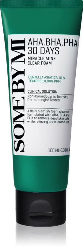 Some By Mi AHA∙BHA∙PHA 30 Days Miracle Acne Clear Foam Spuma curatare intensa. pentru ten acneic