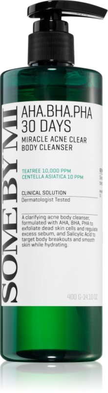 Some By Mi AHA∙BHA∙PHA 30 Days Miracle Acne Clear Body Cleanser gel de curatare spumant pentru pielea problematică și grasă 400 g