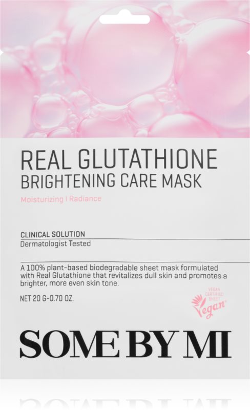 Some By Mi Clinical Solution Glutathione Brightening Care Mask mască textilă iluminatoare pentru uniformizarea nuantei tenului 20 g