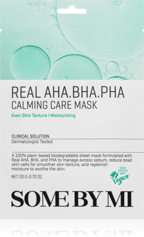 Some By Mi Clinical Solution AHA∙BHA∙PHA Calming Care Mask mască textilă calmantă pentru pielea problematica 20 g
