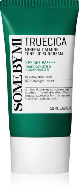 Some By Mi Truecica Mineral Calming Tone-up Suncream Crema protectiva si calmanta SPF 50+ 50 ml
