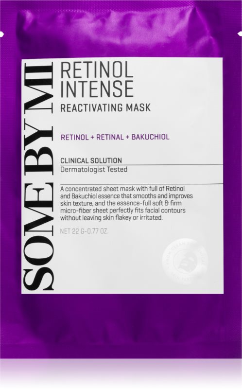 Some By Mi Retinol Intense Reactivating Mask mască textilă cu efect antirid pentru ten matur 22 g