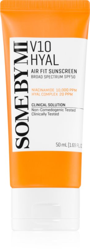 Some By Mi V10 Hyal Air Fit Sunscreen crema fata iluminatoare de protectie SPF 50+ 50 ml