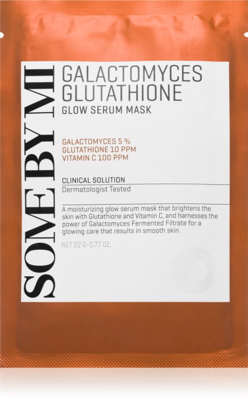 Some By Mi Galactomyces Glutathione Glow Serum Mask mască textilă iluminatoare pentru ten uscat și sensibil 22 g