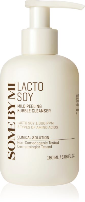 Some By Mi Lacto Soy Mild Bubble Peeling Cleanser curatare usoara dupa exfoliere pentru piele sensibilă 180 ml