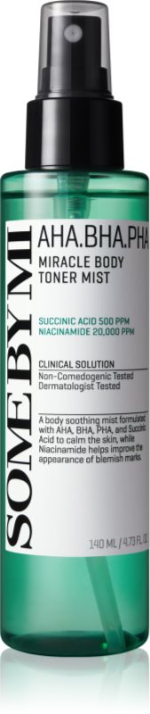 Some By Mi AHA∙BHA∙PHA 30 Days Miracle Body Toner Mist Body Mist pentru pielea sensibilă și problematică 140 ml