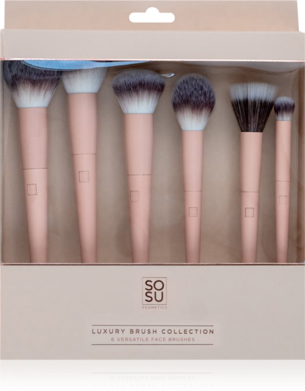 SOSU Cosmetics Luxury Brush Face Collection set perii machiaj faciale 6 buc