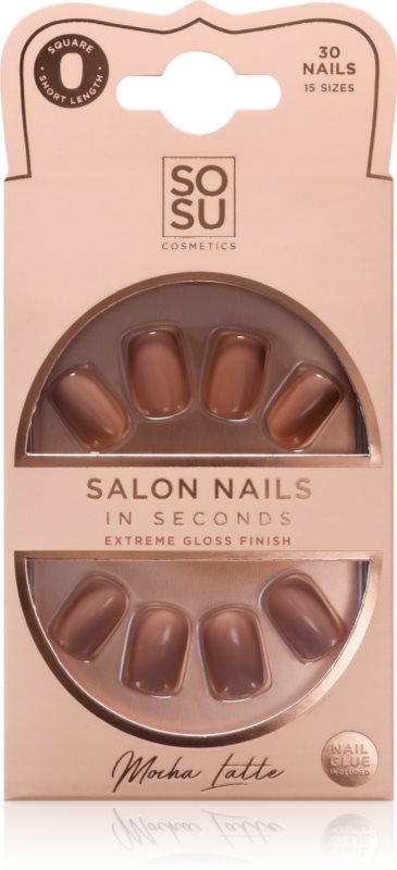 SOSU Cosmetics Salon Nails unghii artificiale culoare Mocha Latte 30 buc