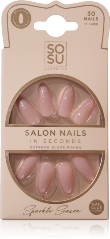 SOSU Cosmetics Salon Nails unghii artificiale culoare Sparkle Season 30 buc