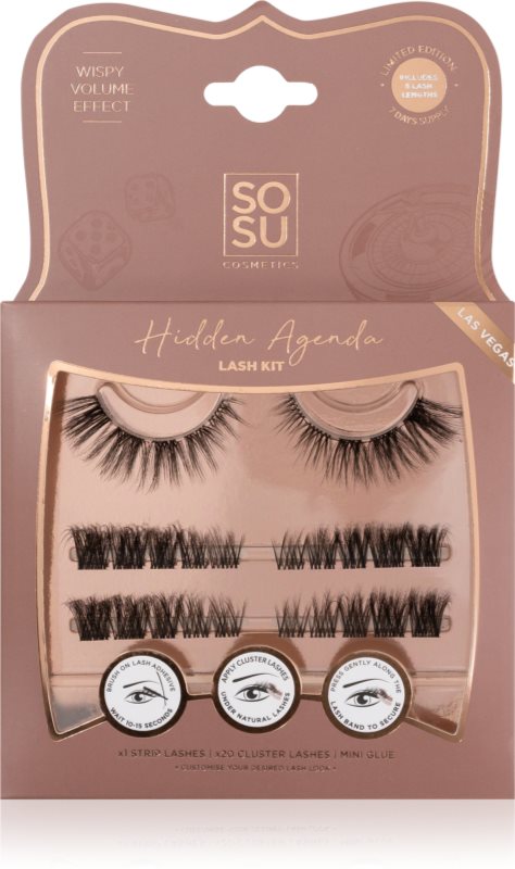 SOSU Cosmetics Hidden Agenda Lash Kit gene false Las Vegas 1 buc