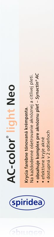 Spiridea AC-color Light Neo crema tonifianta pentru ten acneic 30 g