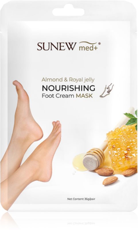 SUNEWMED+ Moisturising Foot Mask with Sweet Almond Oil and Royal Jelly masca hidratanta pentru tălpile picioarelor 1 pereche
