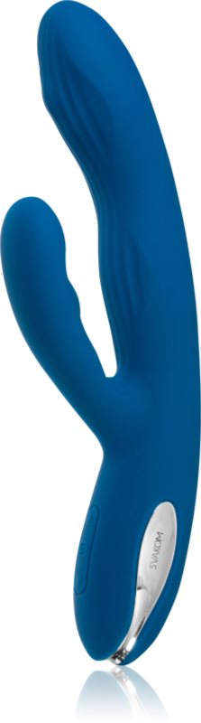 Svakom Aylin Powerful Pulsating Dual-Headed vibrator cu stimularea clitorisului Blue 21,5 cm