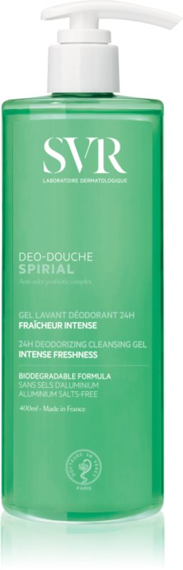 SVR Spirial Deo-Douche gel de curățare pentru față, corp și păr pentru piele sensibila 400 ml