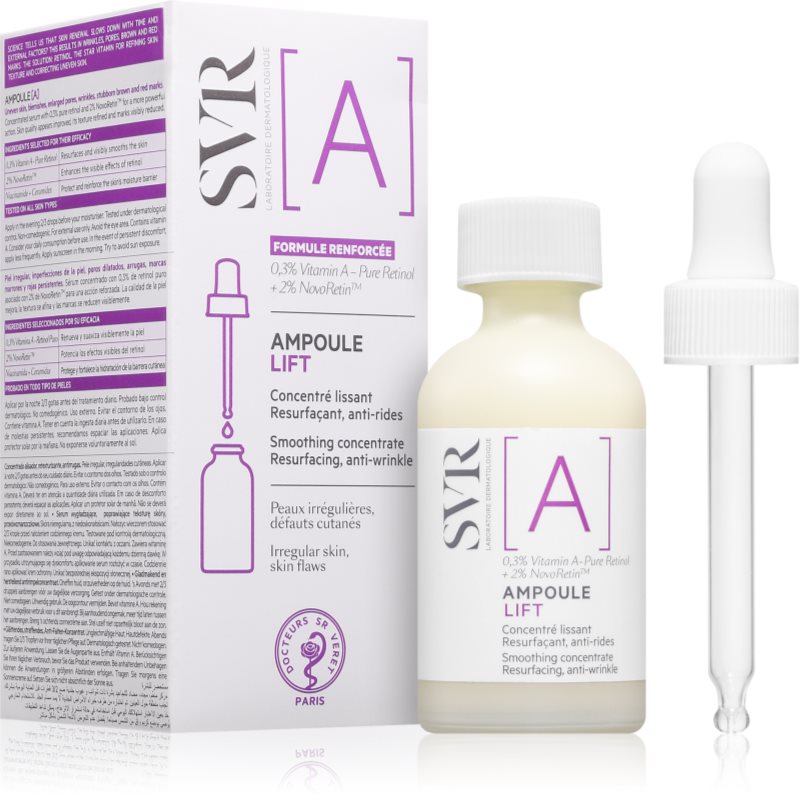 SVR Ampoule [A] Lift ser cu efect de netezire, pentru reducerea imperfecțiunilor tenului 30 ml