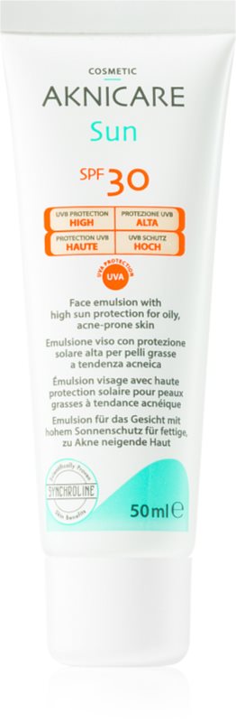 Synchroline Aknicare Sun cremă protectoare pentru tenul gras, predispus la acnee SPF 30 50 ml