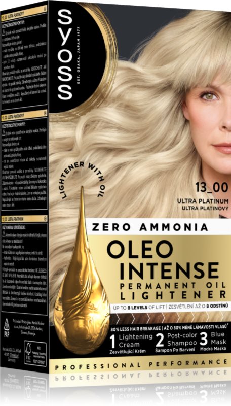 Syoss Oleo Intense Culoare permanenta pentru par pentru decolorarea părului culoare 13-00 Ultra Platinum 50 ml
