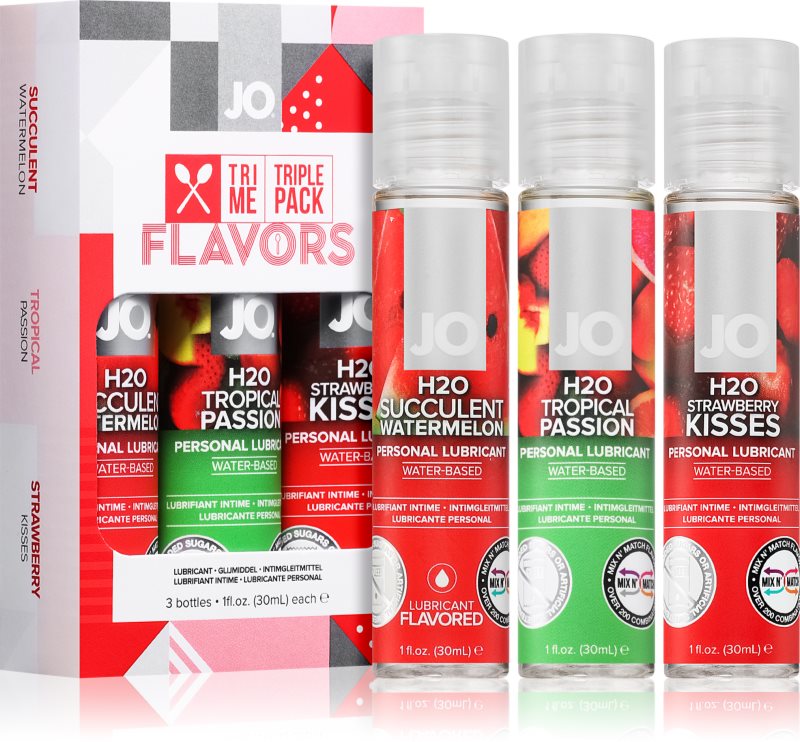 System JO Tri-Me Triple Pack Flavors set de geluri lubrifiante 3x30 ml