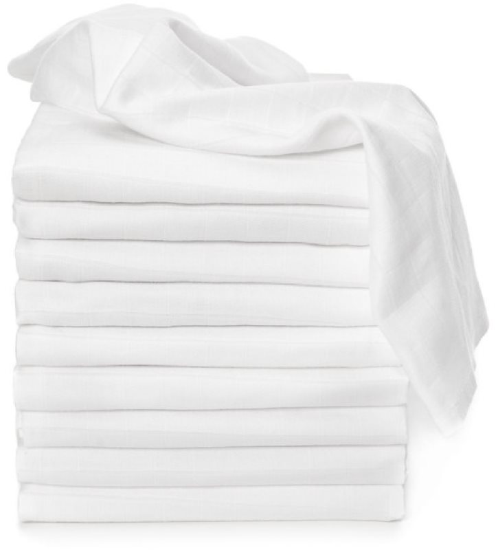 T-TOMI TETRA Cloth Diapers HIGH QUALITY White scutece textile White 70x70 cm 10 buc