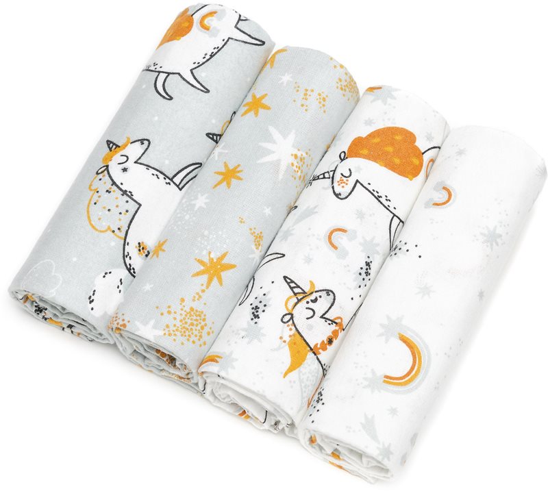 T-TOMI Cloth Diapers Unicorns scutece textile 76x76 cm 4 buc