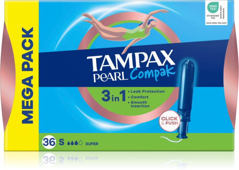 Tampax Pearl Compak Super tampoane cu aplicator 36 buc