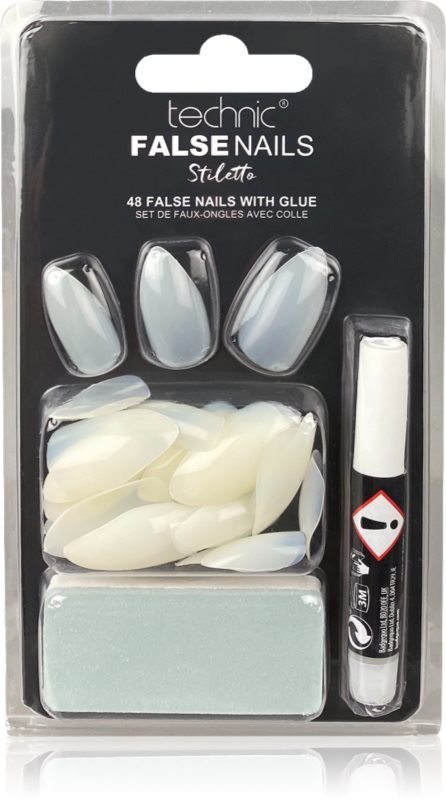 Technic Cosmetics False Nails Stiletto unghii artificiale 48 buc