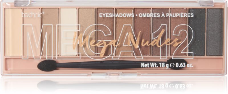 Technic Cosmetics Mega Eyeshadows paletă cu farduri de ochi culoare Mega Nudes 18 g
