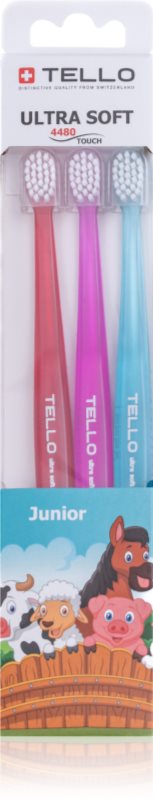 TELLO 4480 Junior 3pack periuta de dinti pentru copii 3 buc