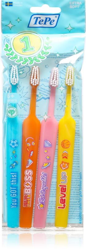 TePe Kids Extra Soft Perii de dinți soft pentru copii 4 buc